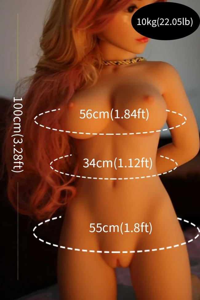 Petite adult doll size dimensions in compact TPE figure, showcasing true scale