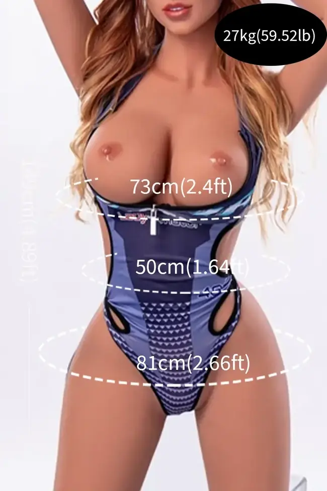 TPE adult doll USA stock showing lifelike body dimensions and size comparison