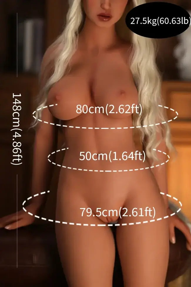 Soft TPE Sex Doll showing life-size body proportions, in stock USA