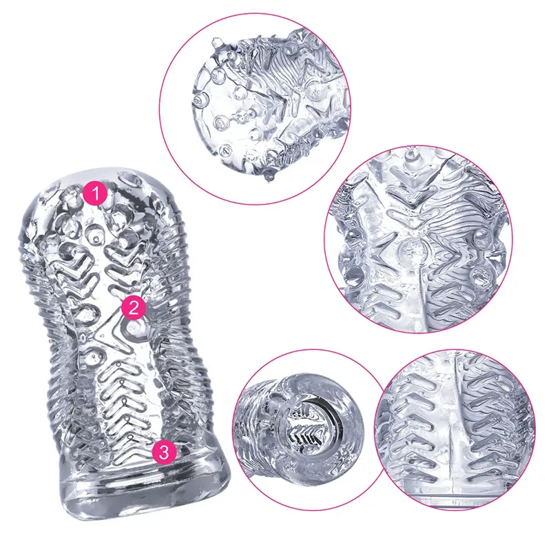 Clear TPR penis trainer toy transparent texture for intimate pleasure