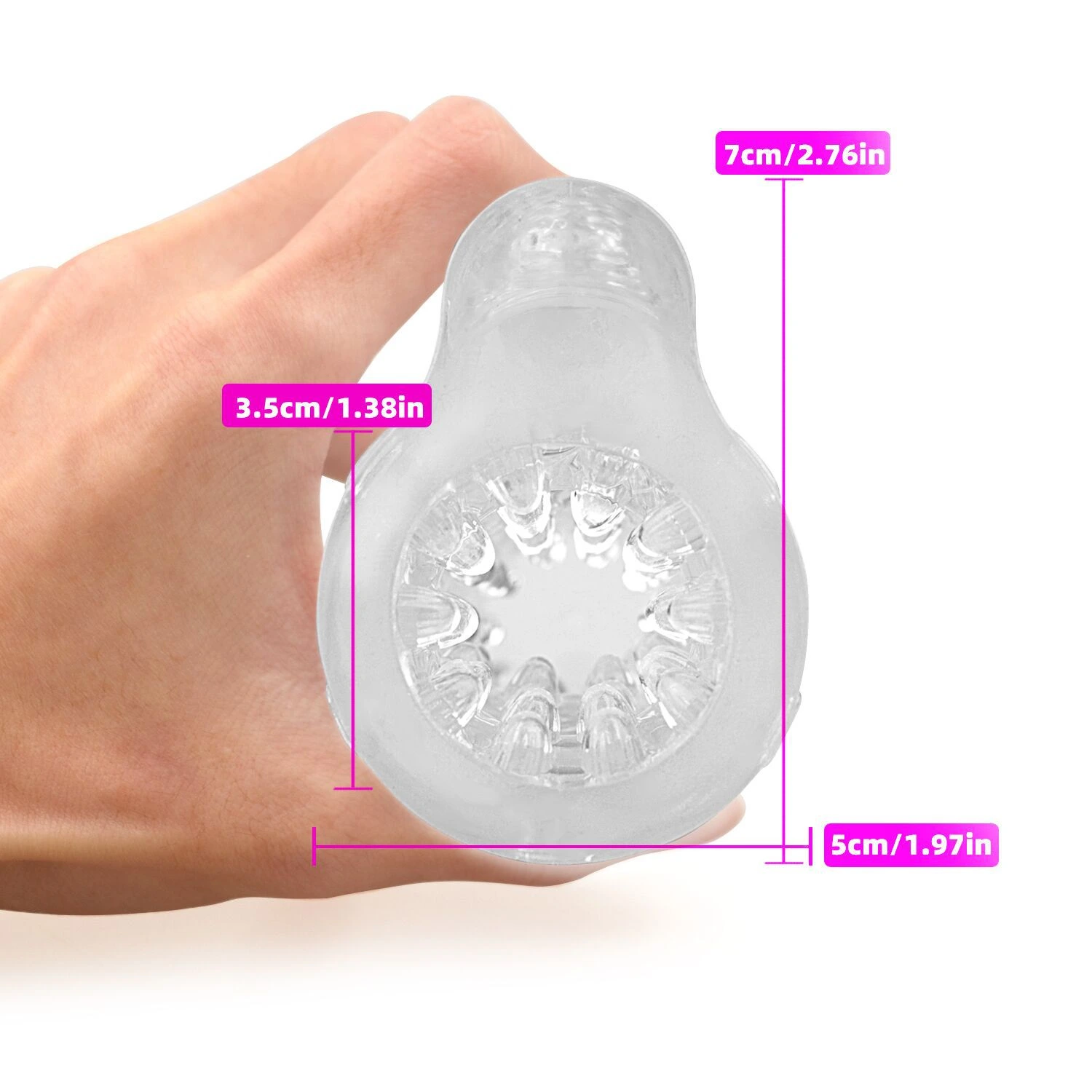 Clear masturbator textured transparent penis trainer adult toy