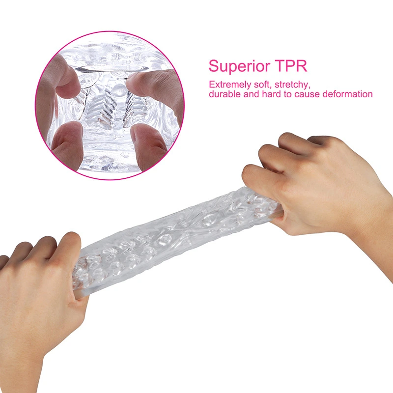 Clear TPR male masturbator in transparent design bedroom accessories