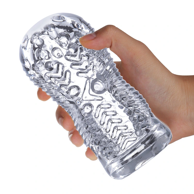 Transparent male masturbator as intimate product for penis training