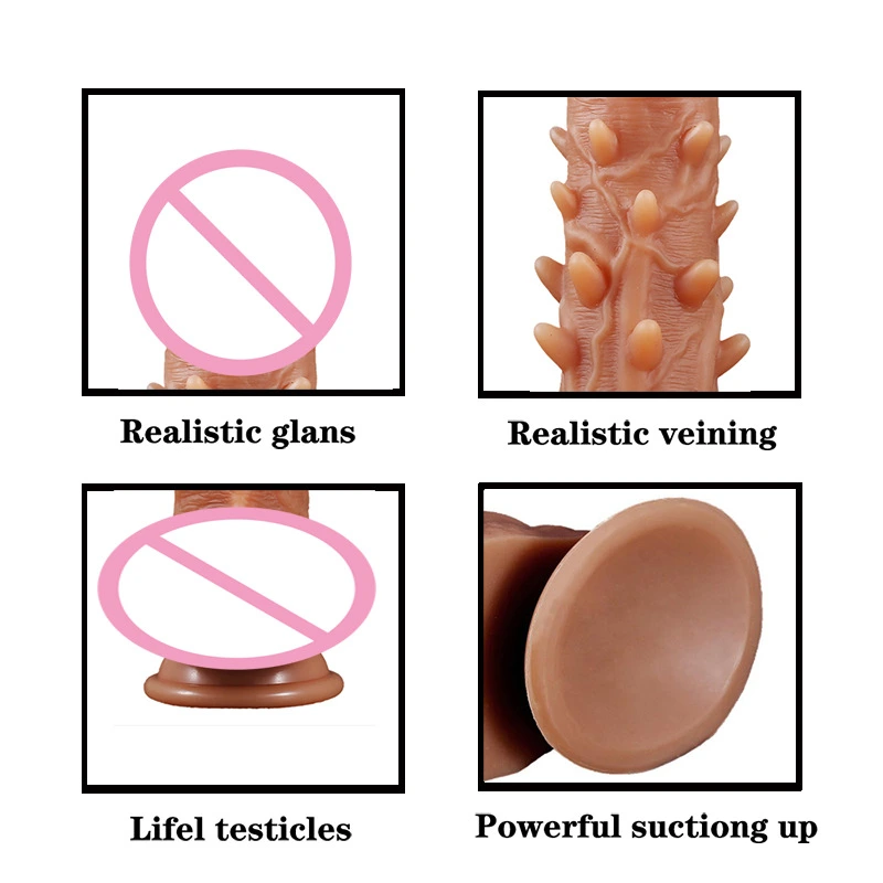 Flesh-tone silicone dildo with raised texture ribs, curved for G-spot pleasure