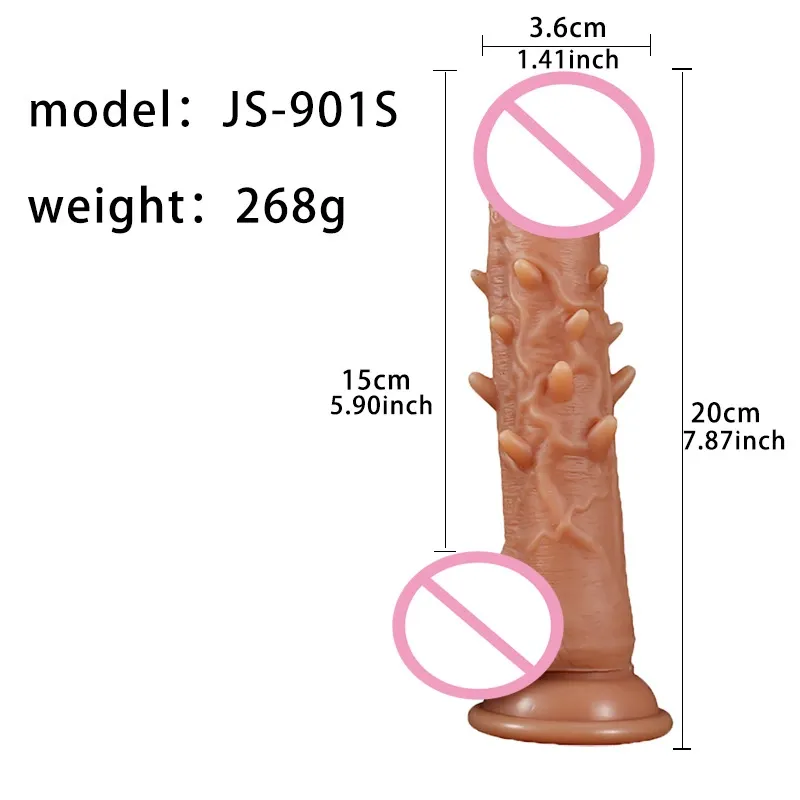Textured silicone adult toy with ribbed shaft for pleasure