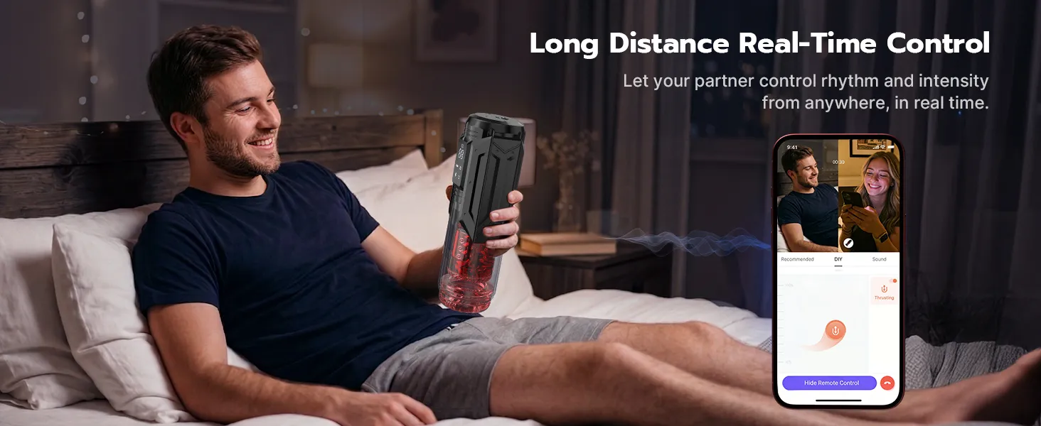 Male stroker with 7 sucking thrusting modes and waterproof design for wet play